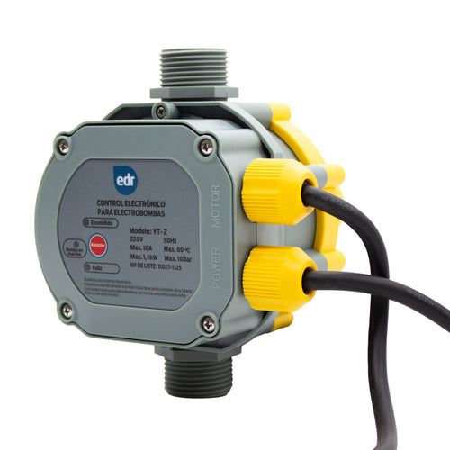 CONTROL BOMBA YT-2 AUTO 1" AMARILLO CON CABLE Y ENCHUFE